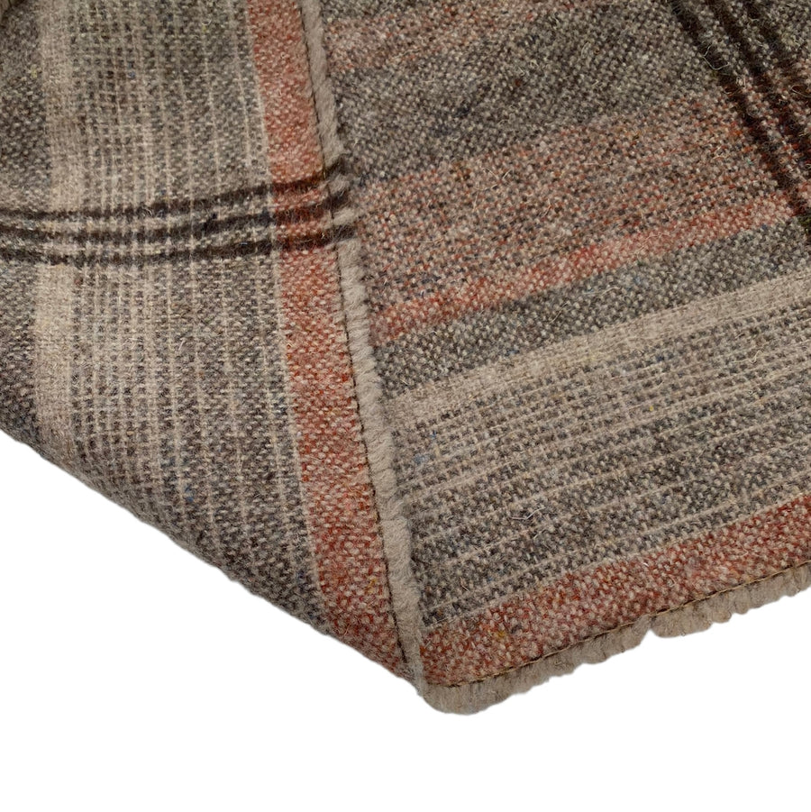 Plaid Wool Coating - Remnant - Brown/Orange/Cream