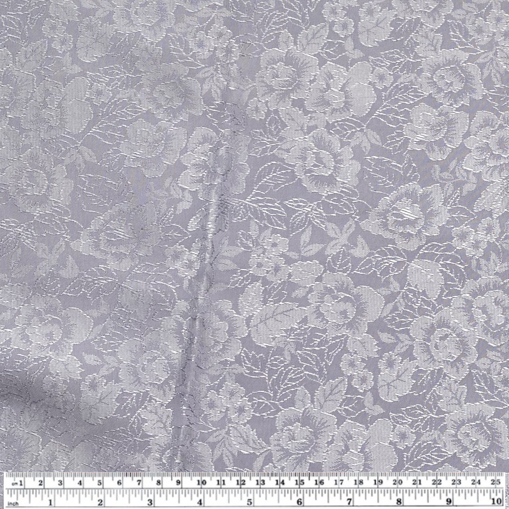 Floral Satin Brocade - Iris