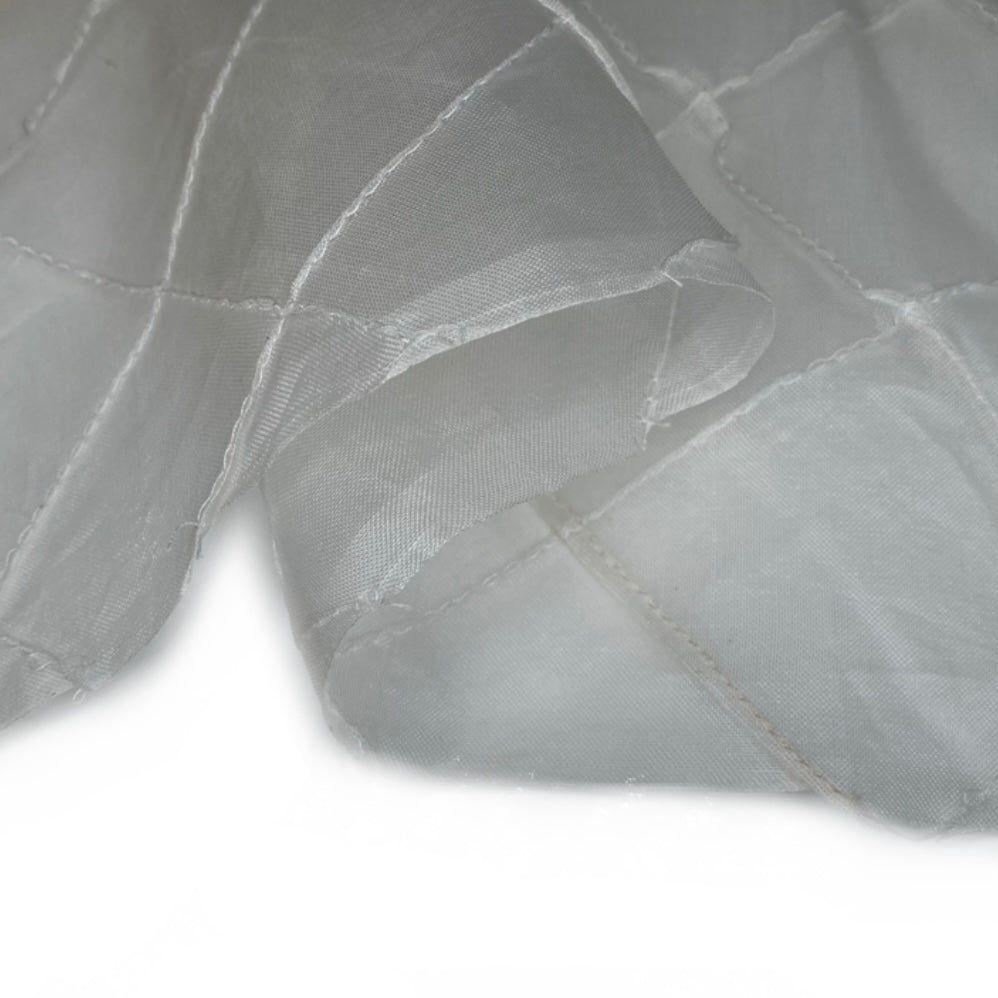 Quilted Silk Organza - White