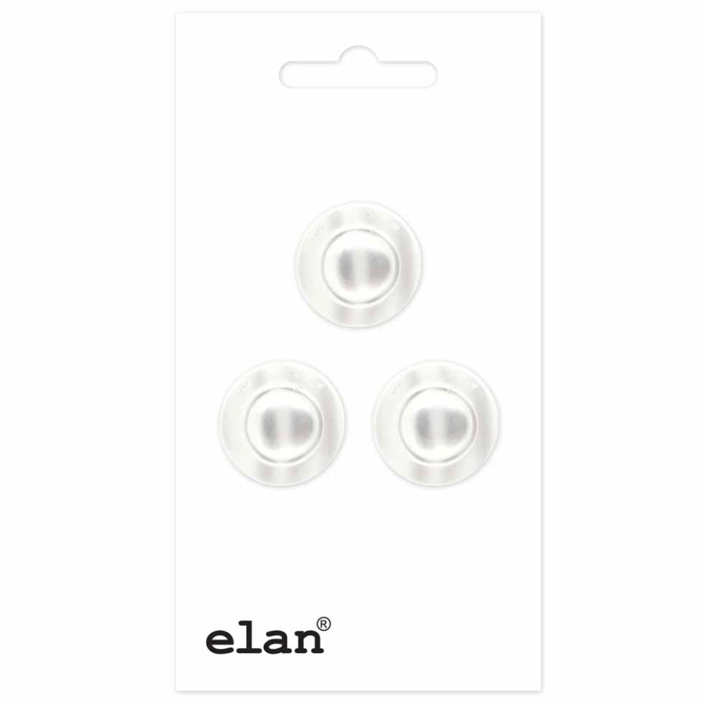 Shank Plastic Button - 15mm / 24L - White -  3 count