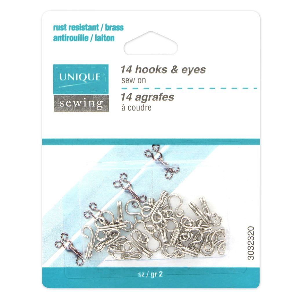 Hooks & Eyes - Black - Size 0 - 14 Sets